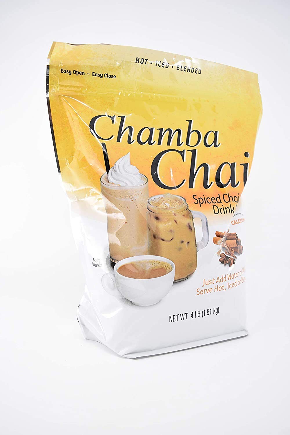 Chamba Chai front packaging showing resealable bag and clear branding for freshness