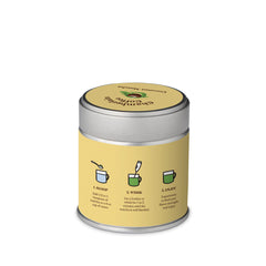Close-up of fine green coconut matcha powder showing silky texture for smooth whisking
