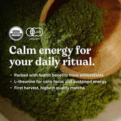 Whisked bowl of Chamberlain Coffee coconut matcha frothready to drink for calm energy