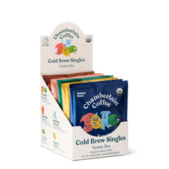 Chamberlain Coffee front packaging showing variety pack and convenience