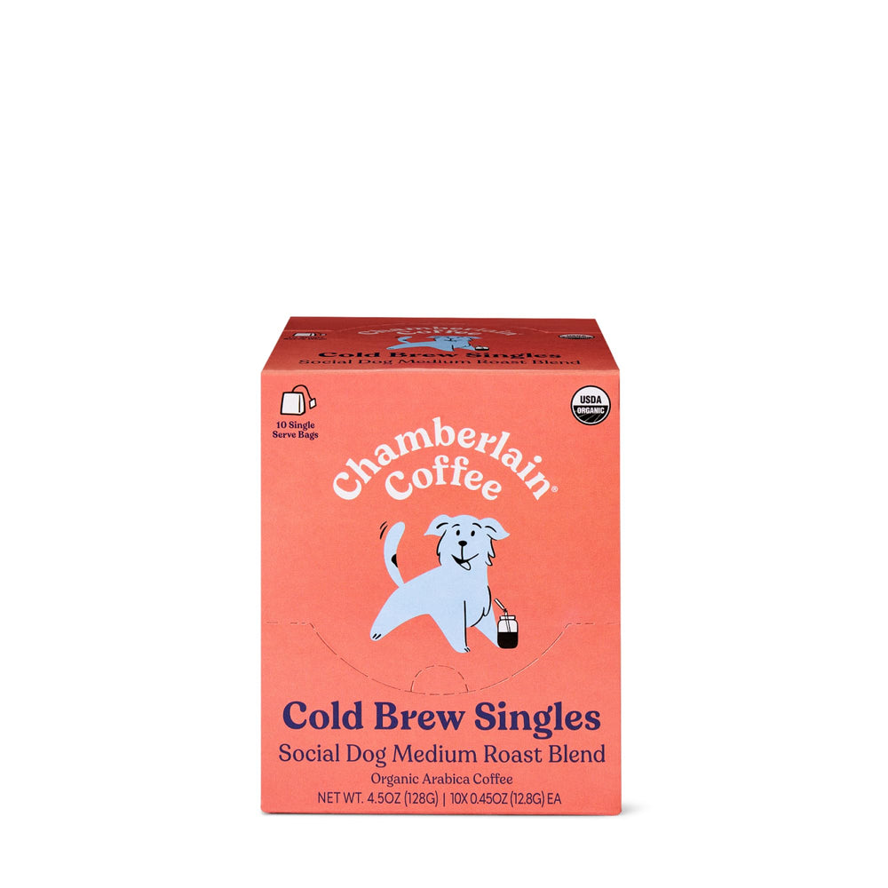 Chamberlain Coffee ten singles laid out for easy grab-and-brew convenience