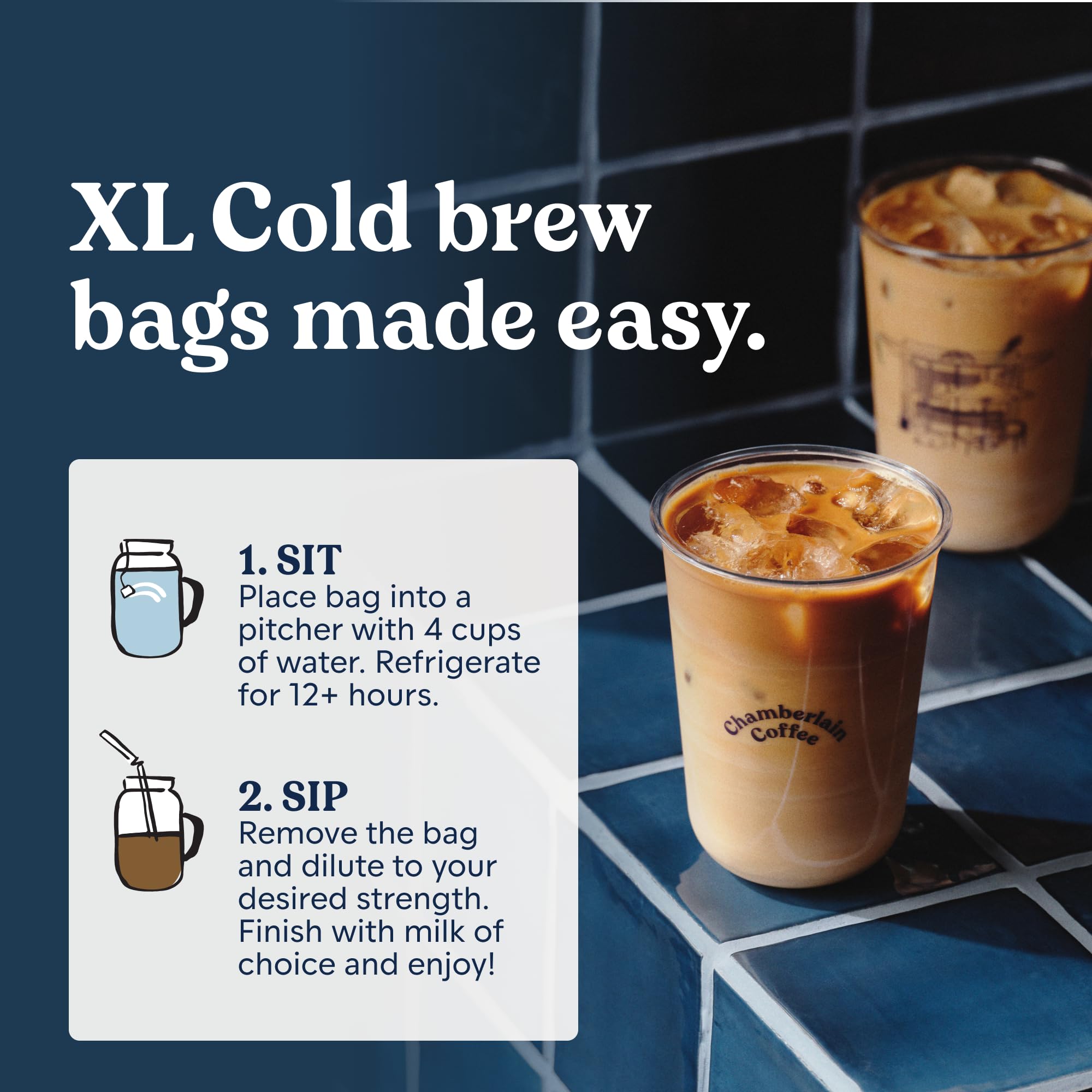 Chamberlain Coffee concentrate pitcher in fridge for grab-and-go drinks