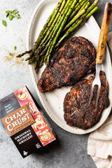 Char Crust on seared steak forming a dark crust and sealing juices