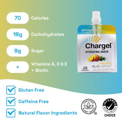 Chargel pineapple close-up of gel texture, brand clarity and smooth consistency