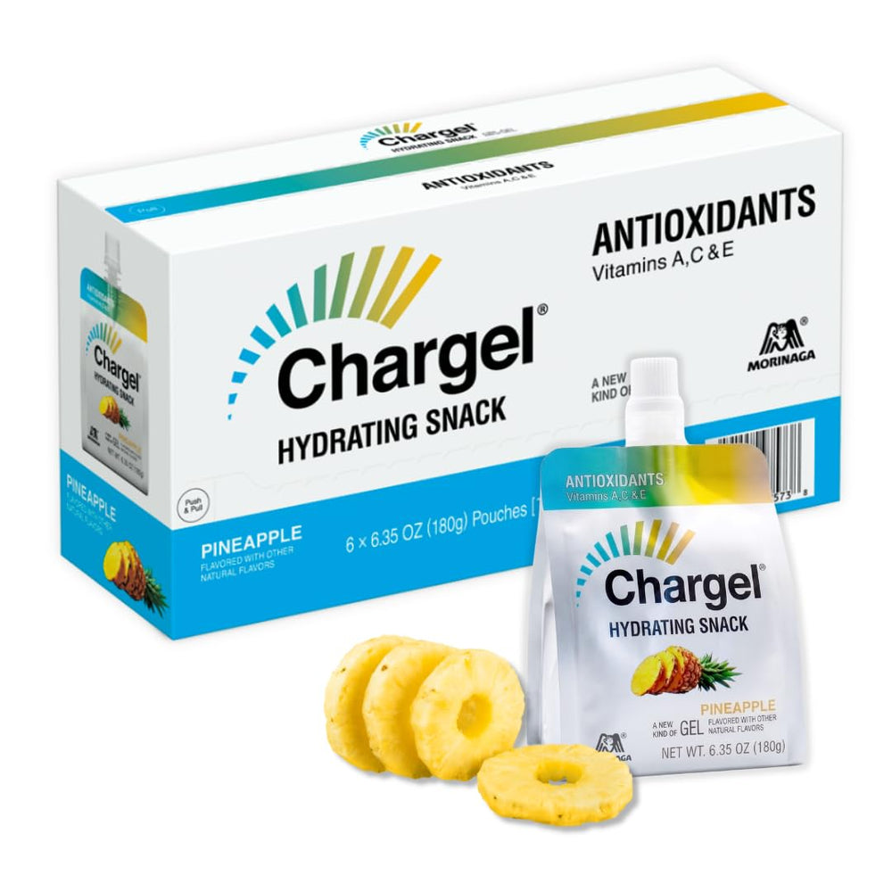 Chargel pineapple front packaging showing pouch and branding, convenient energy