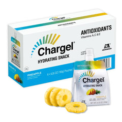 Chargel pineapple front packaging showing pouch and branding, convenient energy