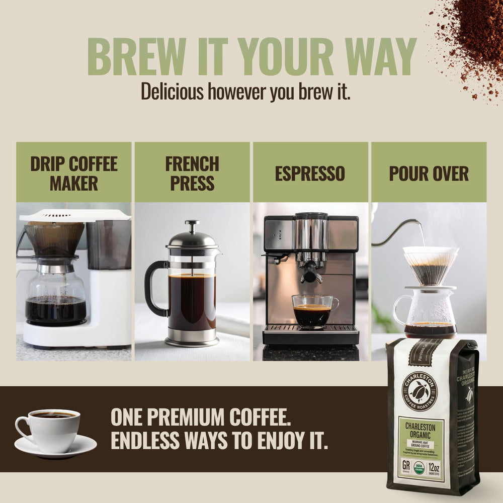 Charleston Coffee Roasters pour-over setup demonstrating clarity and flavor control