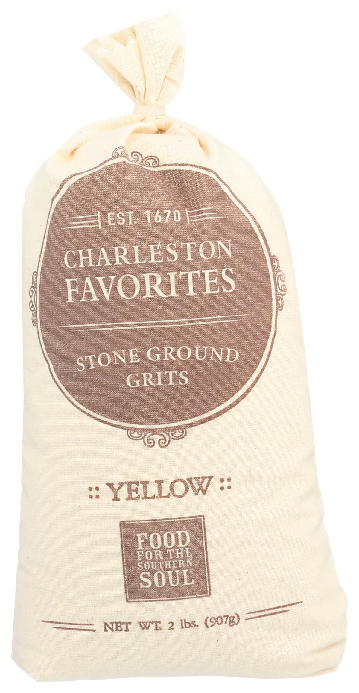 Charleston front packaging in rustic cloth bag showing product authenticity and appeal