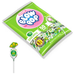 Charms Blow Pop individually wrapped sour apple lollipop ready for sharing