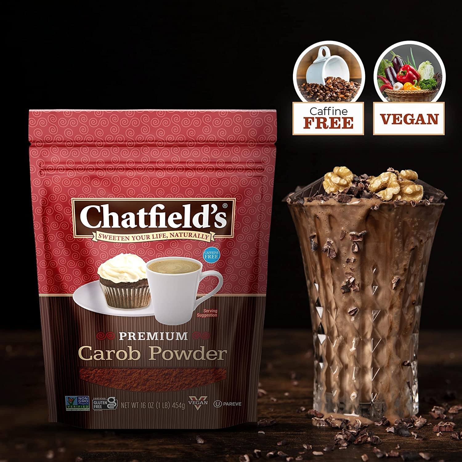 Chatfield's two-pack next to a ruler showing actual 16 oz scale for easy portion planning
