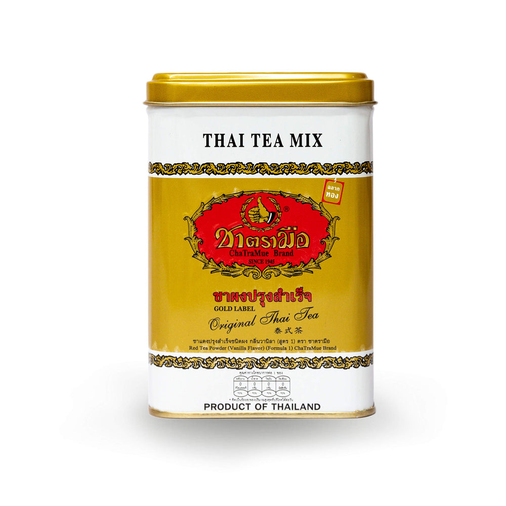 ChaTraMue gold label front packaging showing premium design and clear serving count