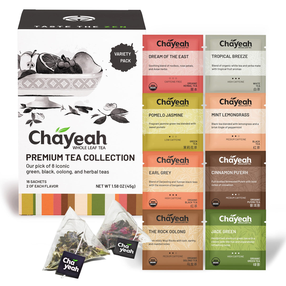 ChaYeah front box view showing assortment and gift-ready design for easy gifting