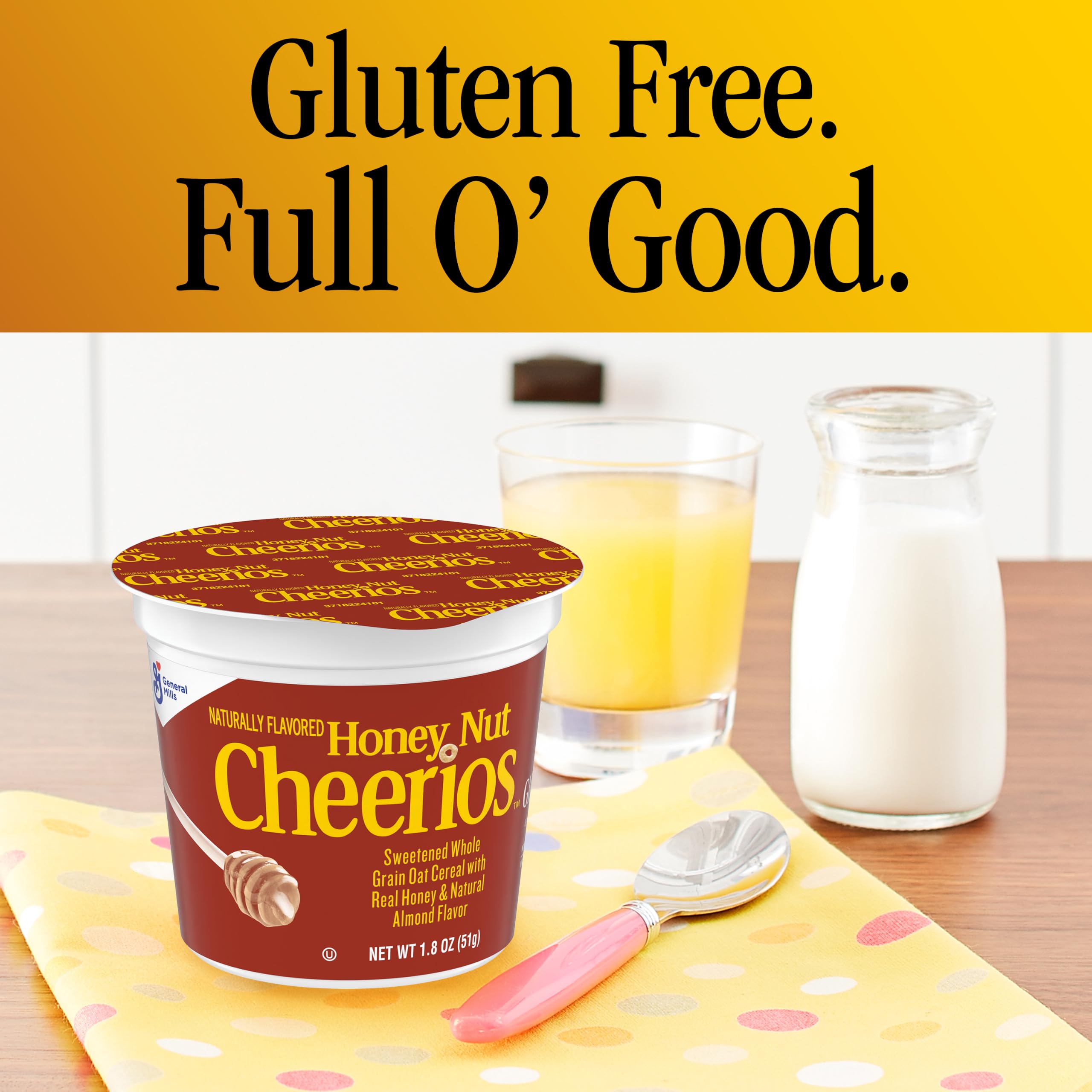 Cheerios cup in a lunchbox demonstrating portable snack solution