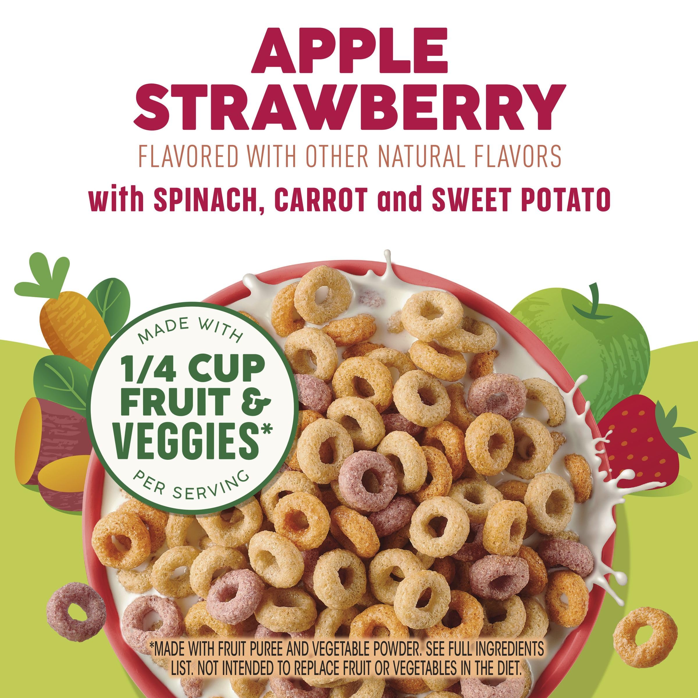 Close-up of Cheerios Veggie Blends Os texture, demonstrates crunchy bite