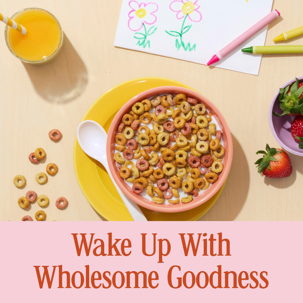 Ingredients callout showing fruit puree and vegetable powders in Cheerios Veggie Blends