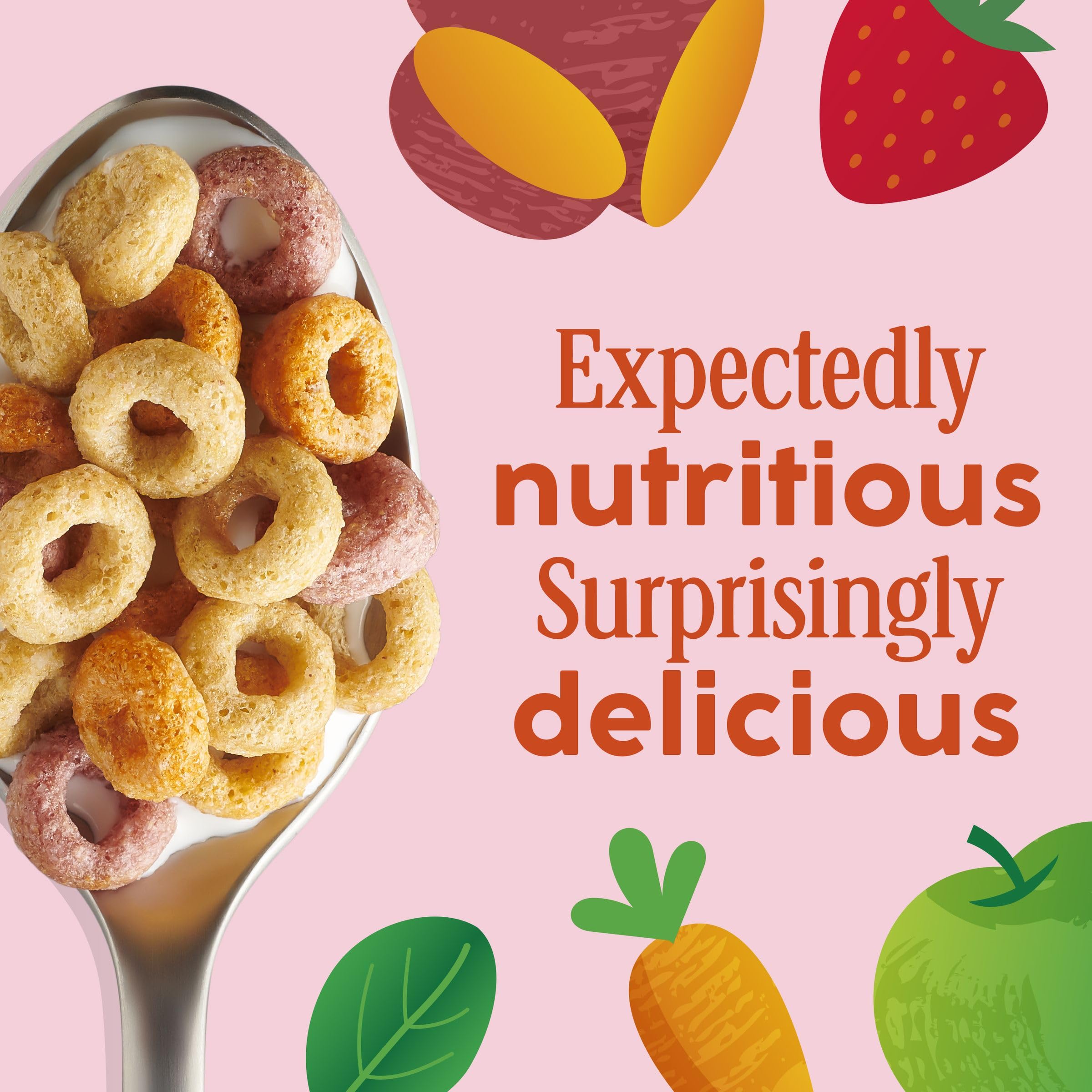 Bowl of Cheerios Veggie Blends with milk, Cheerios brand for satisfying mornings