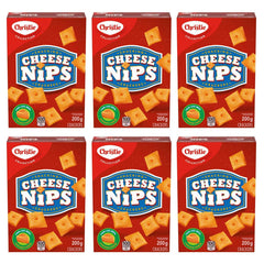 Cheese Nips front packaging showing six 200g boxes and clear branding benefit: convenient supply