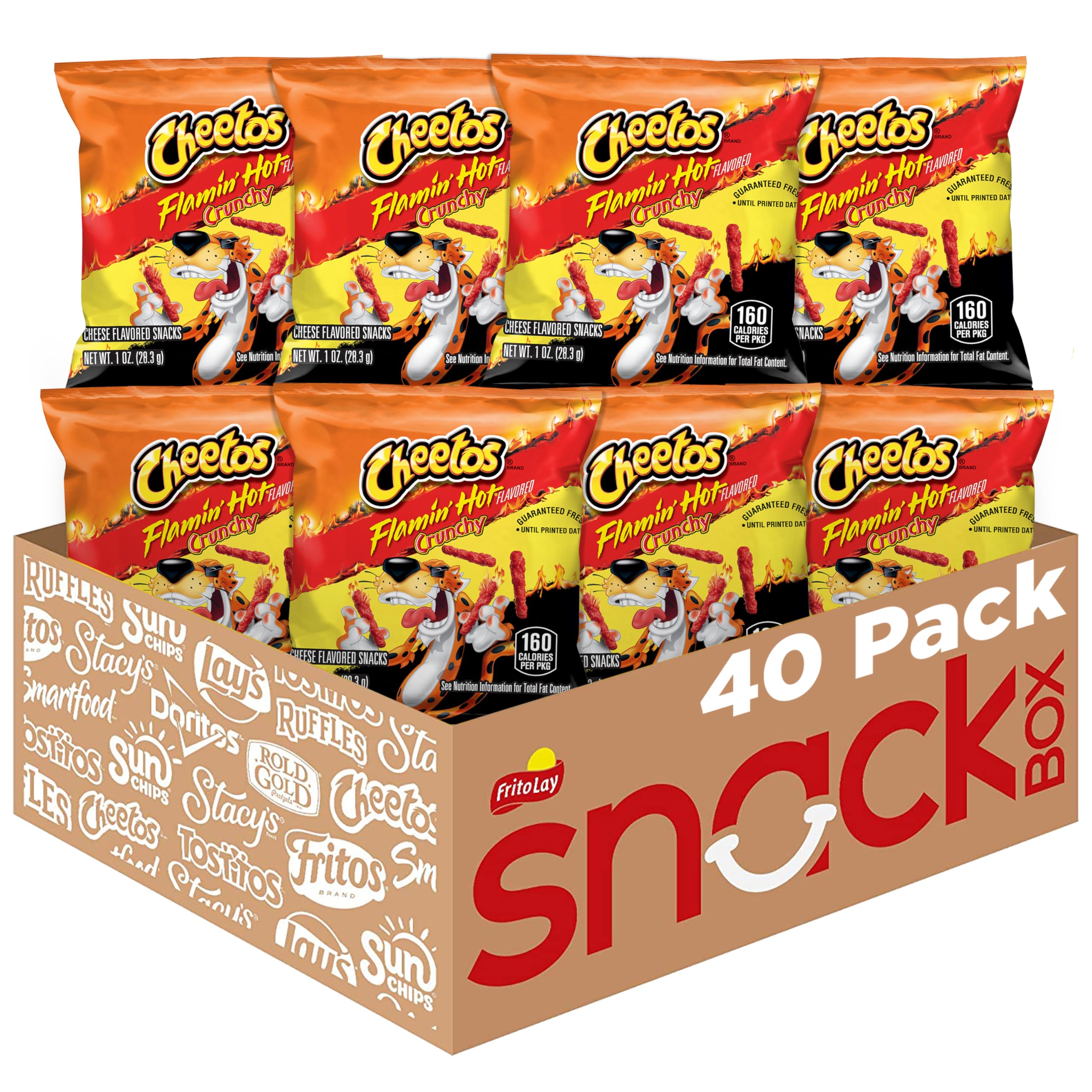 Cheetos Flamin' Hot front packaging shows brand and spicy flavor benefit