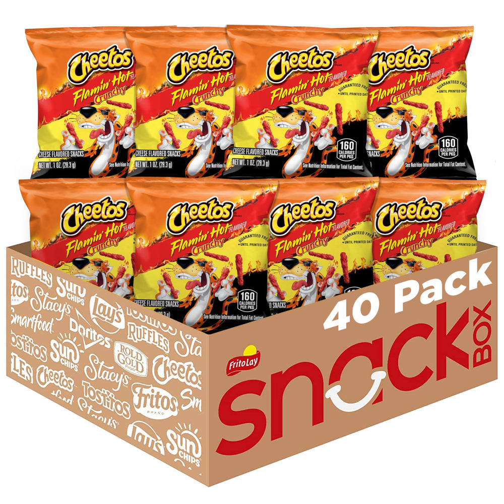 Cheetos Flamin' Hot front packaging shows brand and spicy flavor benefit