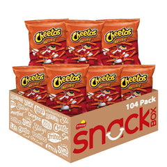 Cheetos front packaging showing logo and appealing cheesy snack, promoting grab-and-go convenience