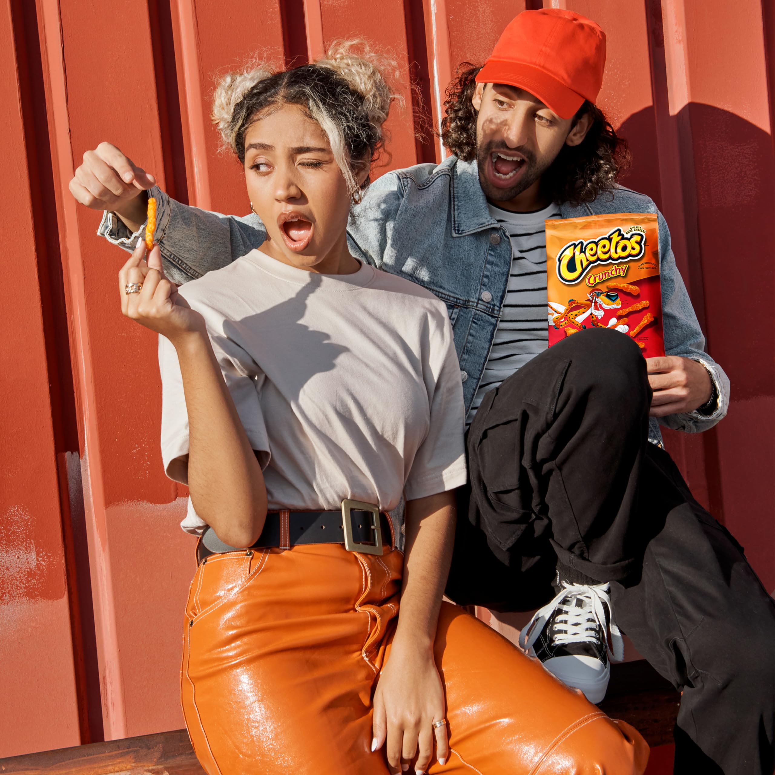 Cheetos nutrition label and ingredients on pack, informing shoppers and aiding quick decisions
