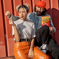 Cheetos nutrition label and ingredients on pack, informing shoppers and aiding quick decisions