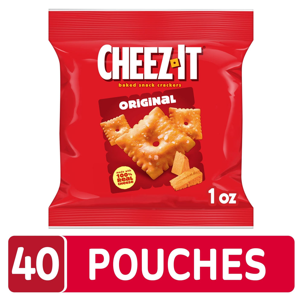 Close-up of Cheez-It cracker texture showing crisp baked edges