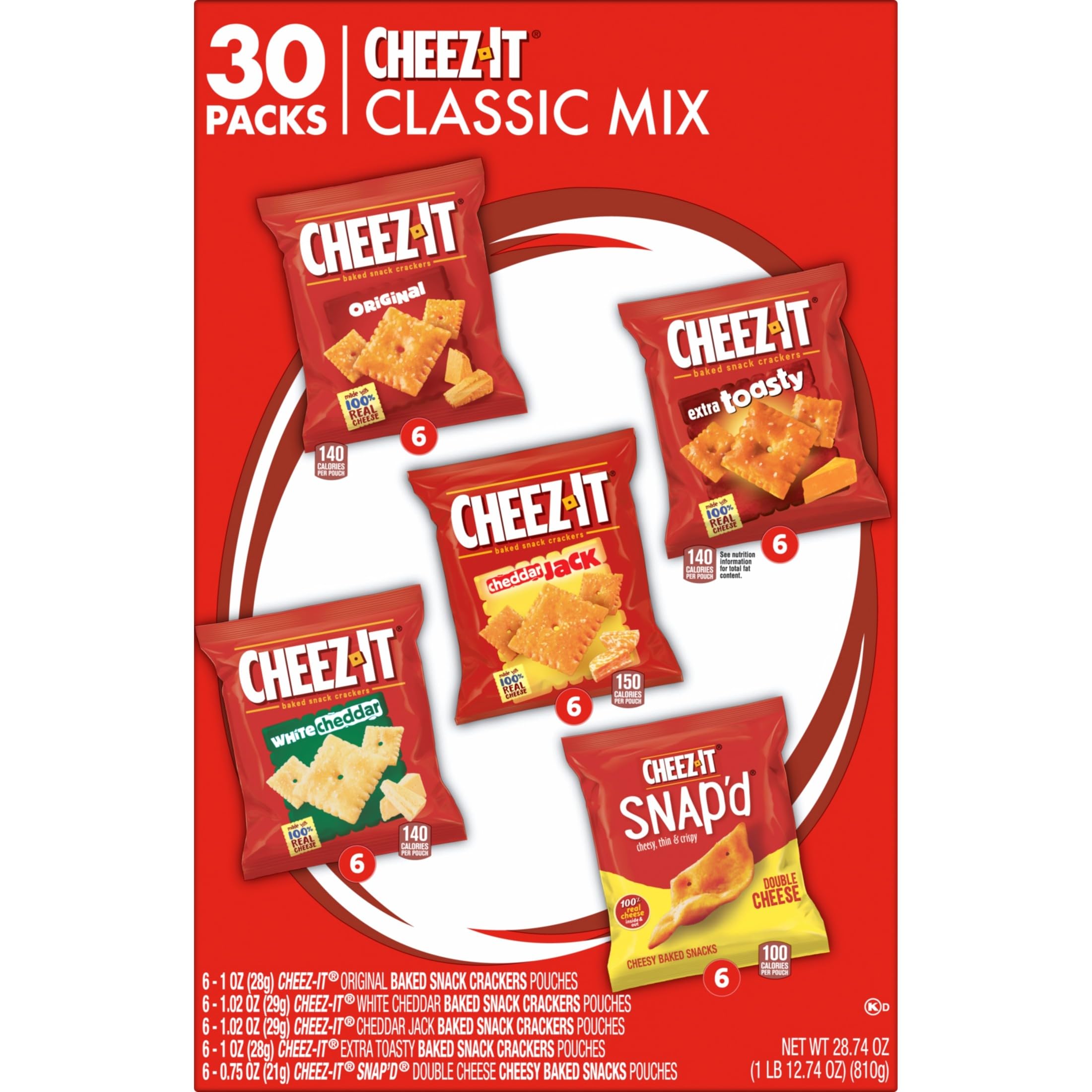 Stacked Cheez-It crackers side view highlighting golden crunch