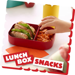 Cheez-It pouch tucked inside a lunchbox demonstrating portability and packed freshness