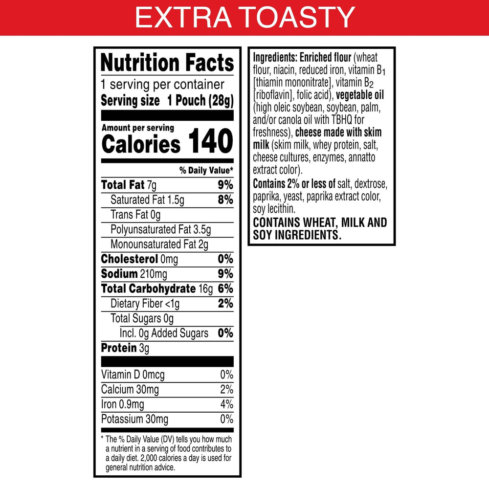 Cheez-It single pouch opened with crackers visible for convenient on-the-go snacking