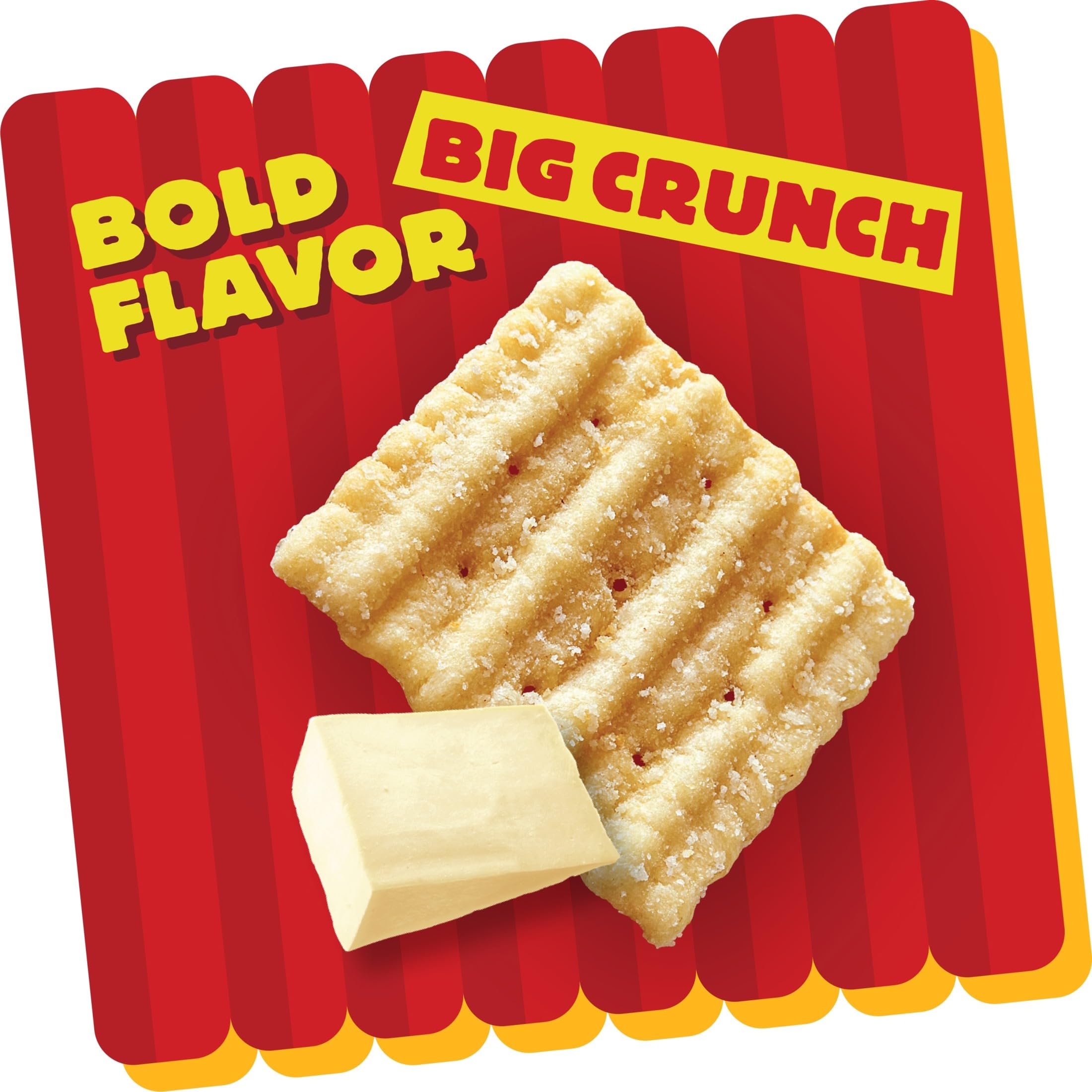 Hand holding Cheez-It Grooves crackers to show scale and easy snack portioning