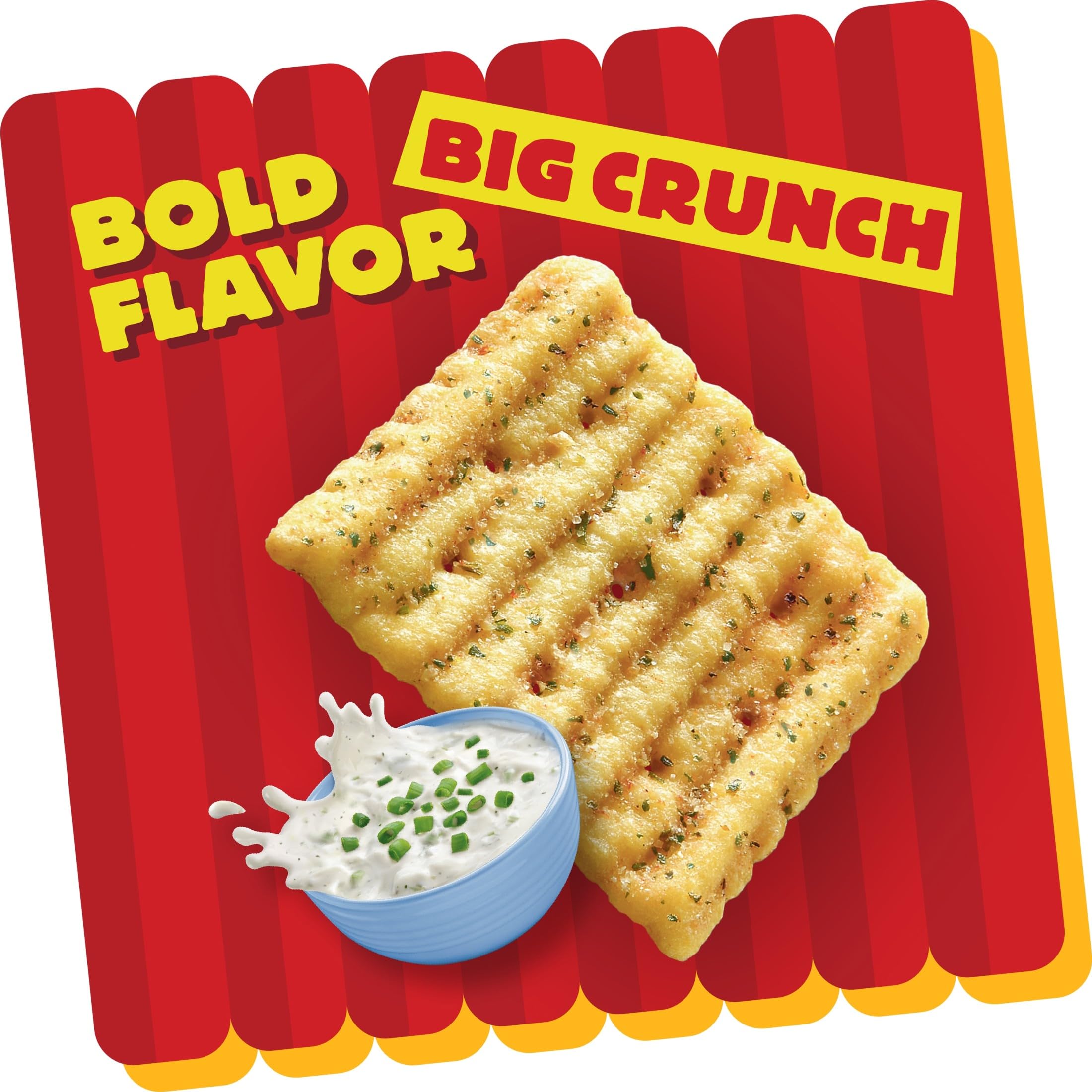 Cheez-It Grooves held in hand showing size and portion convenience