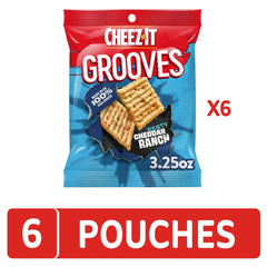 Cheez-It Grooves cracker ridges texture up close showing crunchy detail