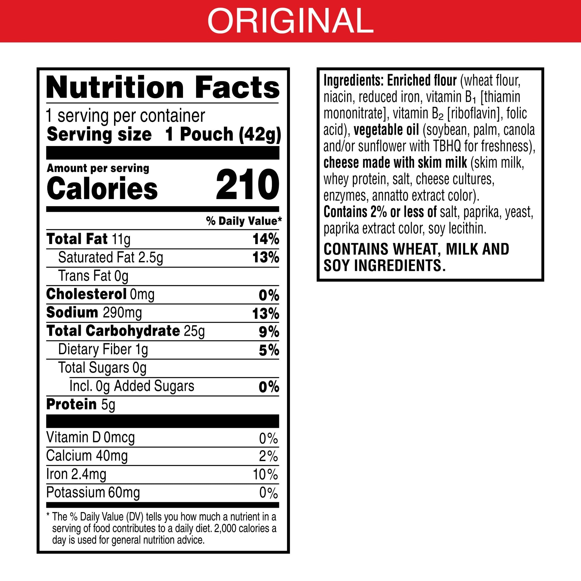 Cheez-It single 1.5oz pouch displayed to show portion convenience for grab-and-go