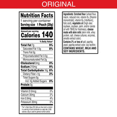 Cheez-It single pouch opened revealing ready-to-eat crackers
