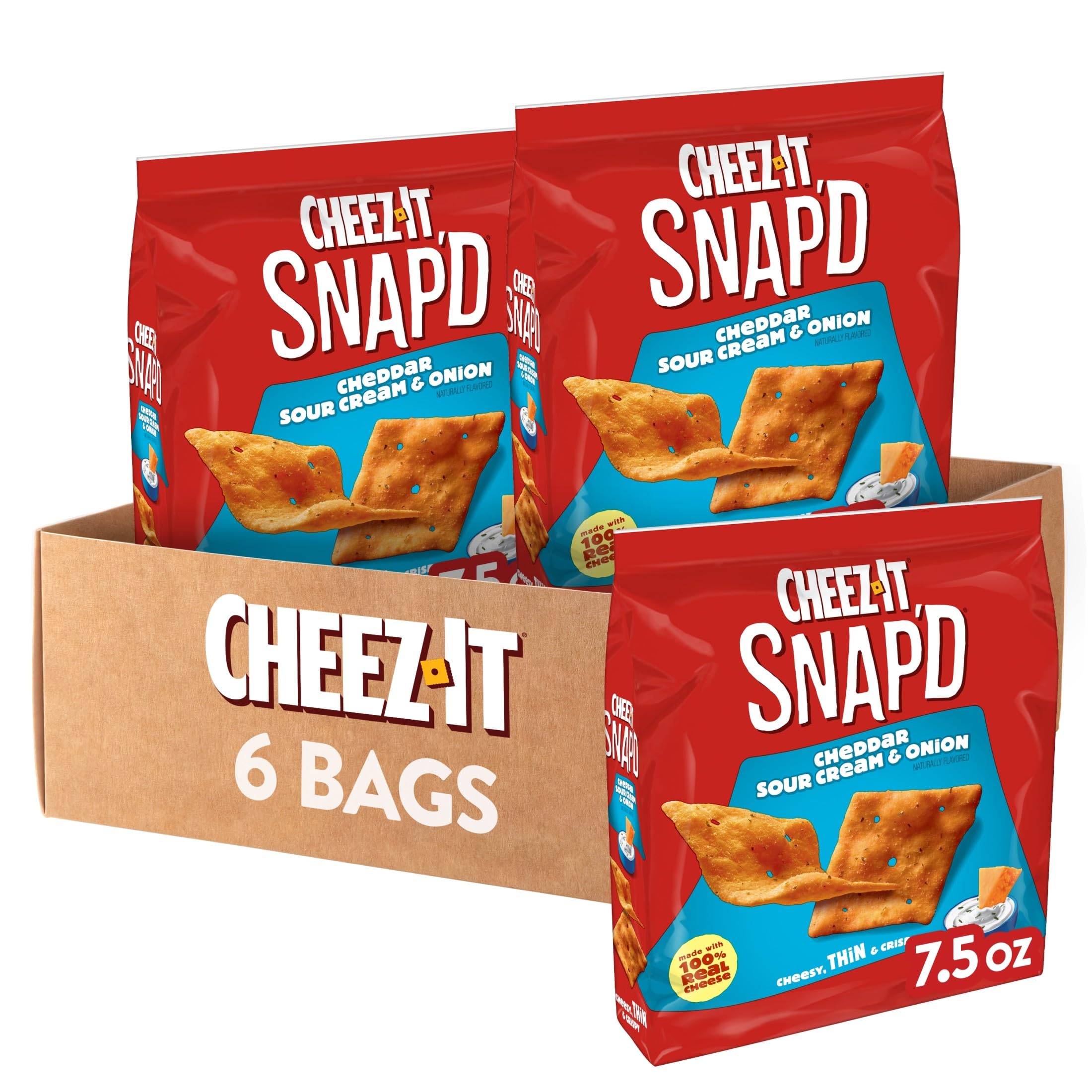Cheez-It Snap'd front packaging showing flavor and bag count for quick identification