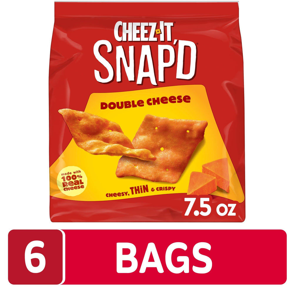 Cheez-It Snap'd stacked crisps highlighting thinness and delicate snap