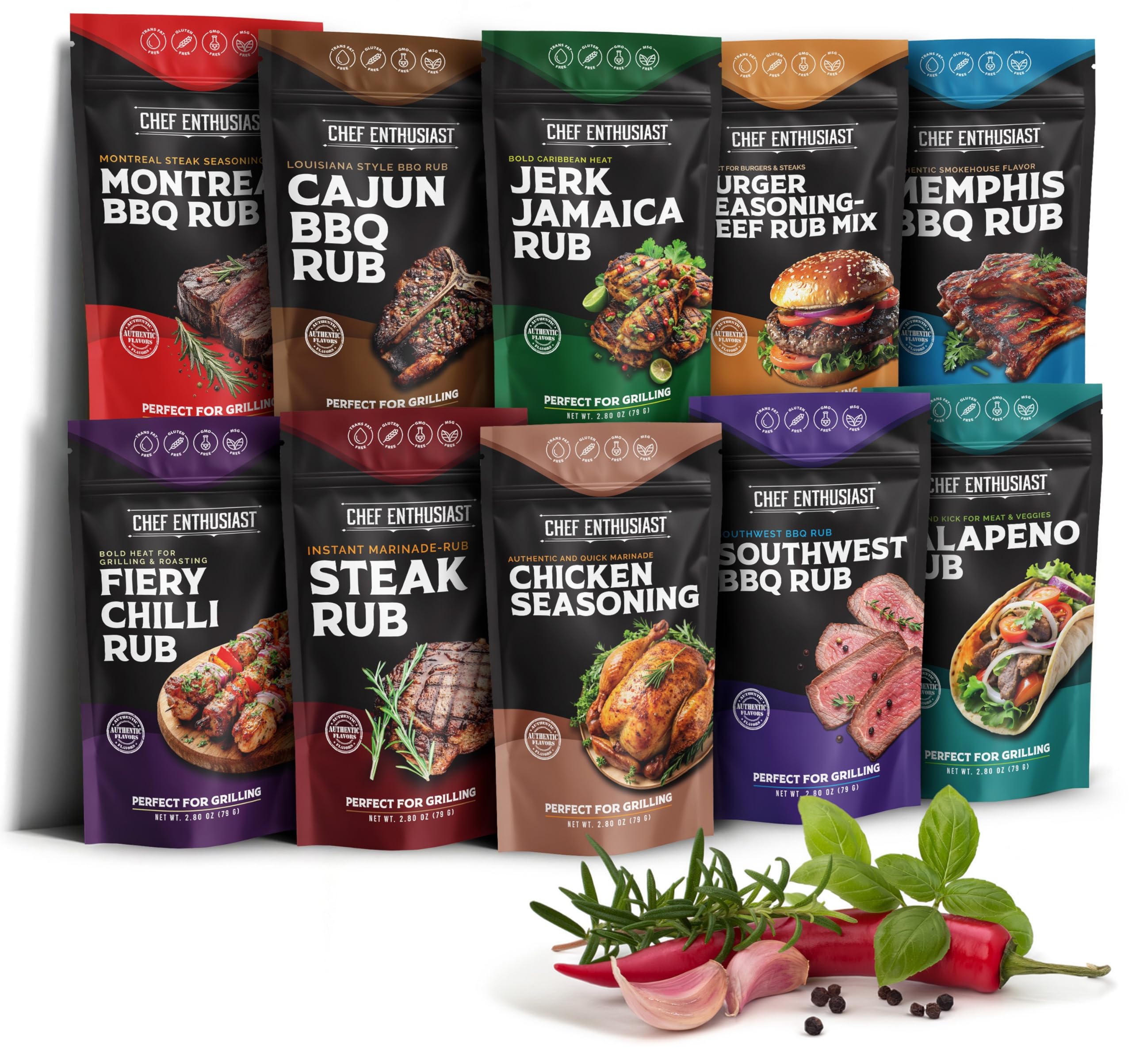 Chef Enthusiast in-use on grill seasoning steak for richer crust and flavor