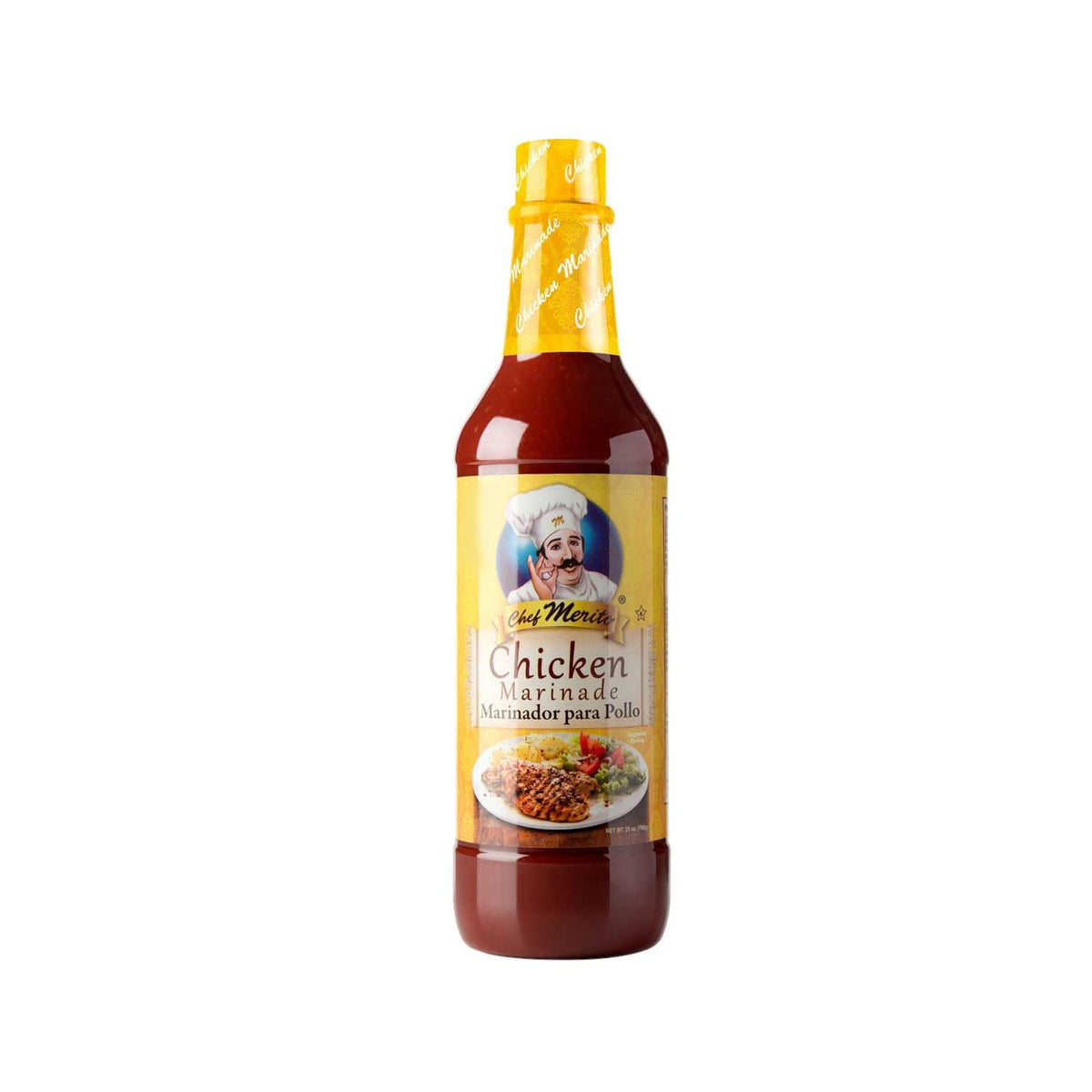 Chef Merito front packaging showing citrus garlic chicken marinade and size