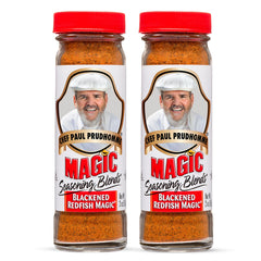 Chef Paul Prudhomme front canister showing bold Cajun label and portable size