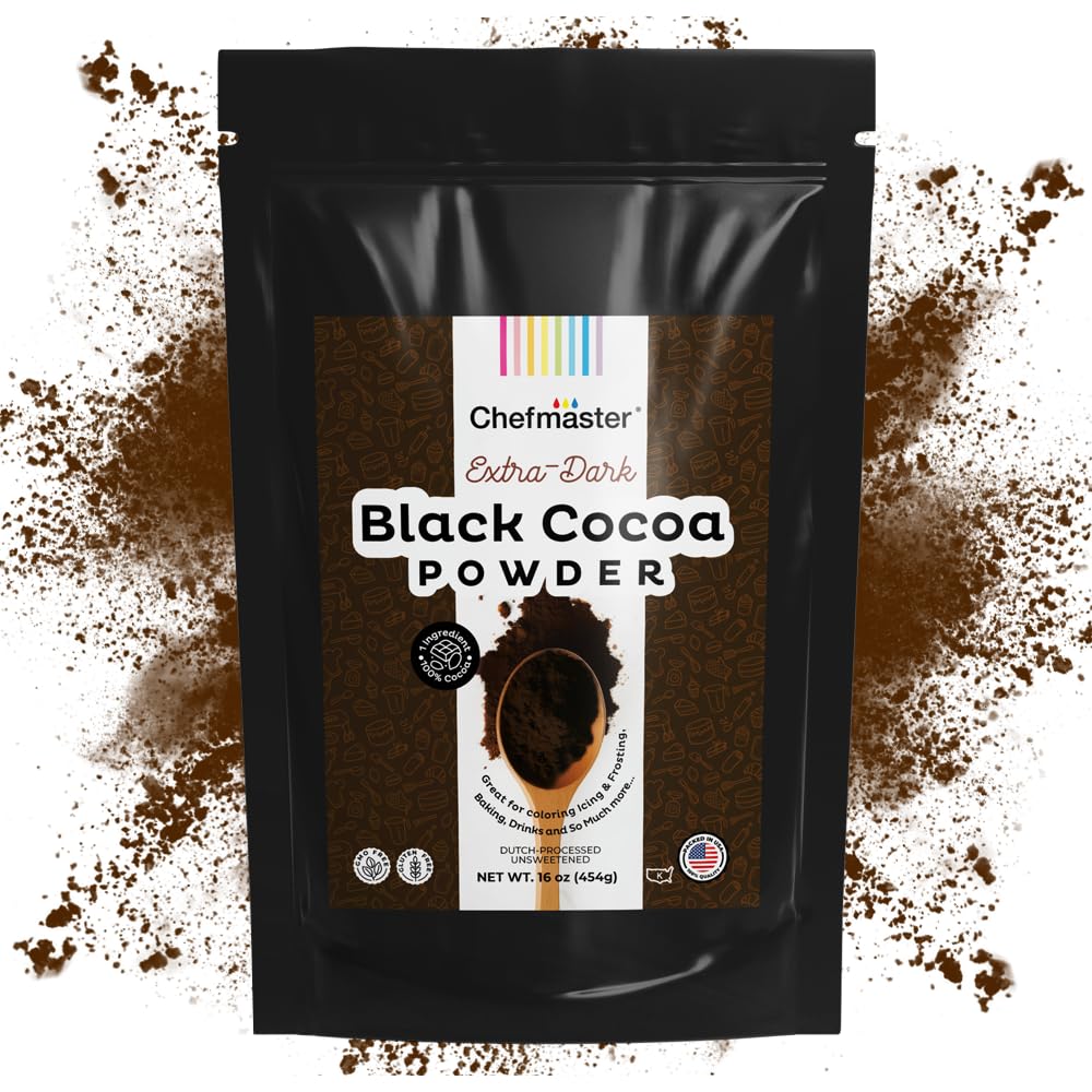Chefmaster black cocoa pouch front view showing product branding and weight benefit