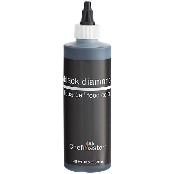 Chefmaster tinted buttercream cupcake showing bold black color and smooth finish