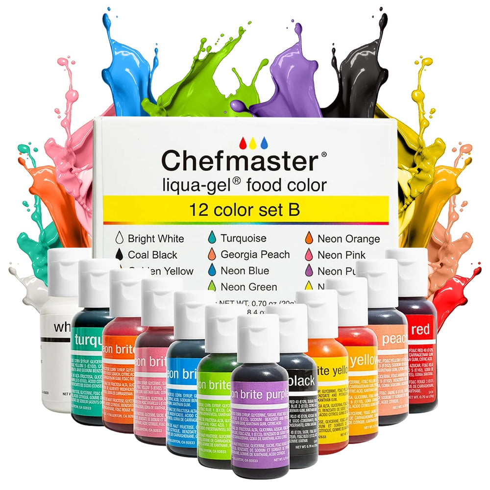 Chefmaster front packaging showing full 12-color set and vibrant benefit