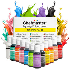 Chefmaster front packaging showing full 12-color set and vibrant benefit