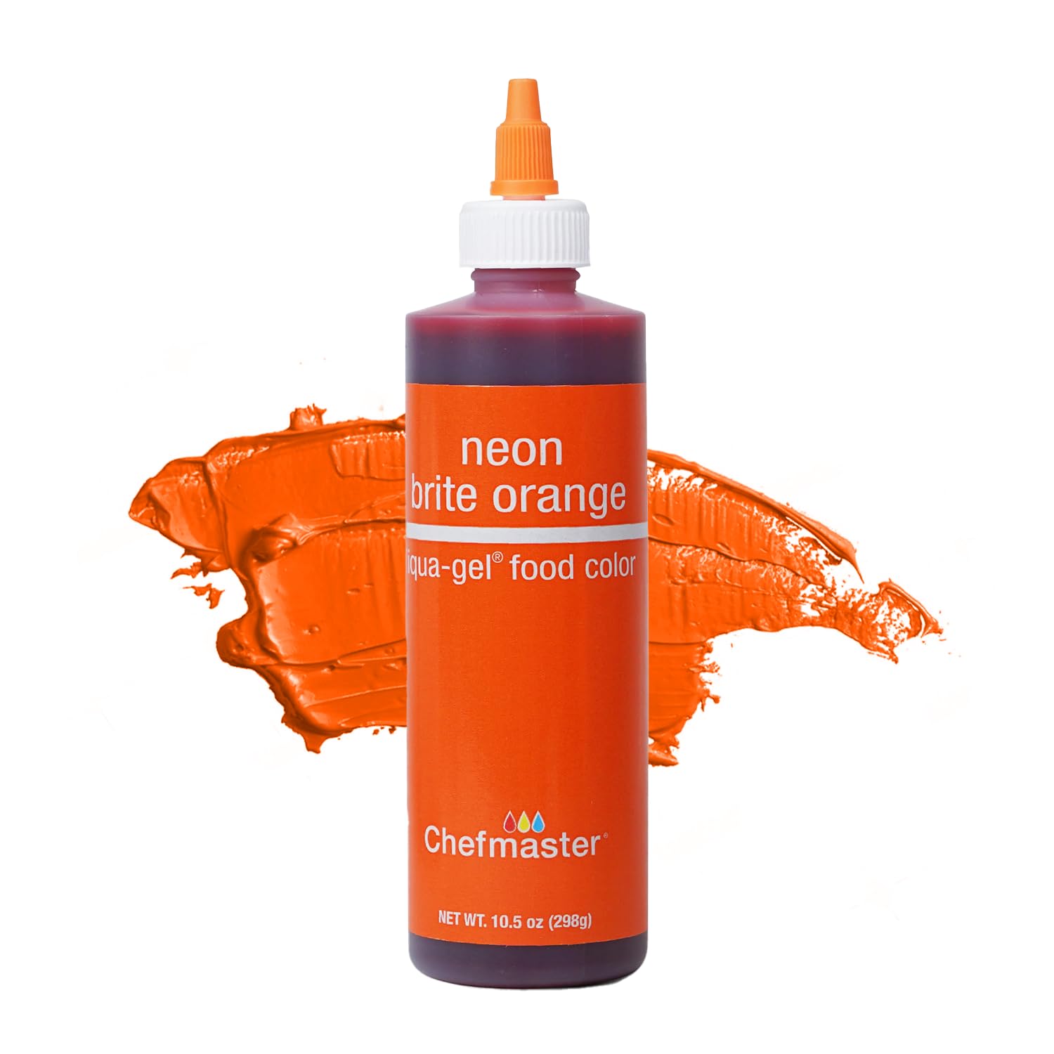 Chefmaster neon orange front label showing bright shade and volume