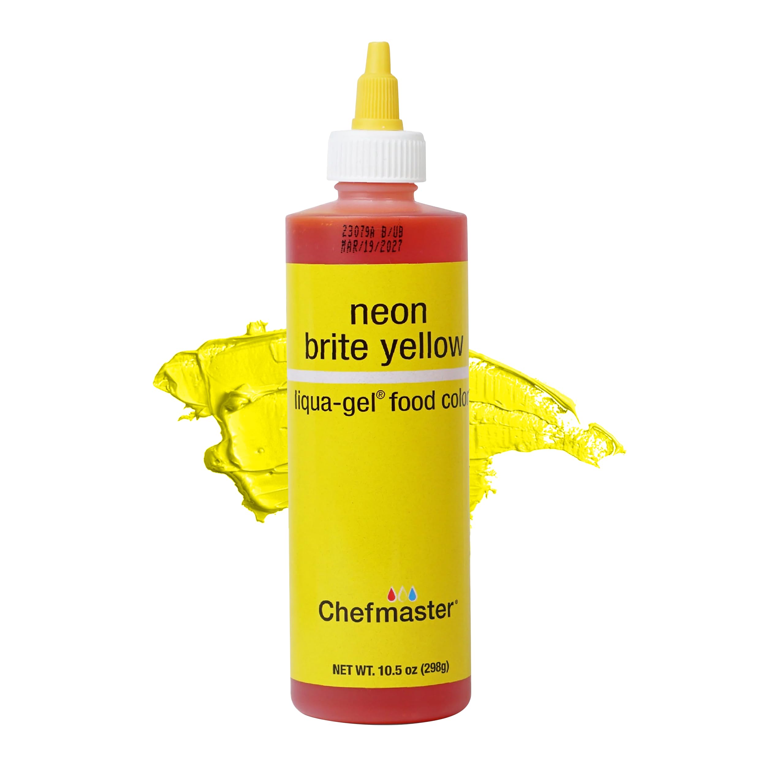 Chefmaster neon yellow bottle front view shows bold color and professional packaging