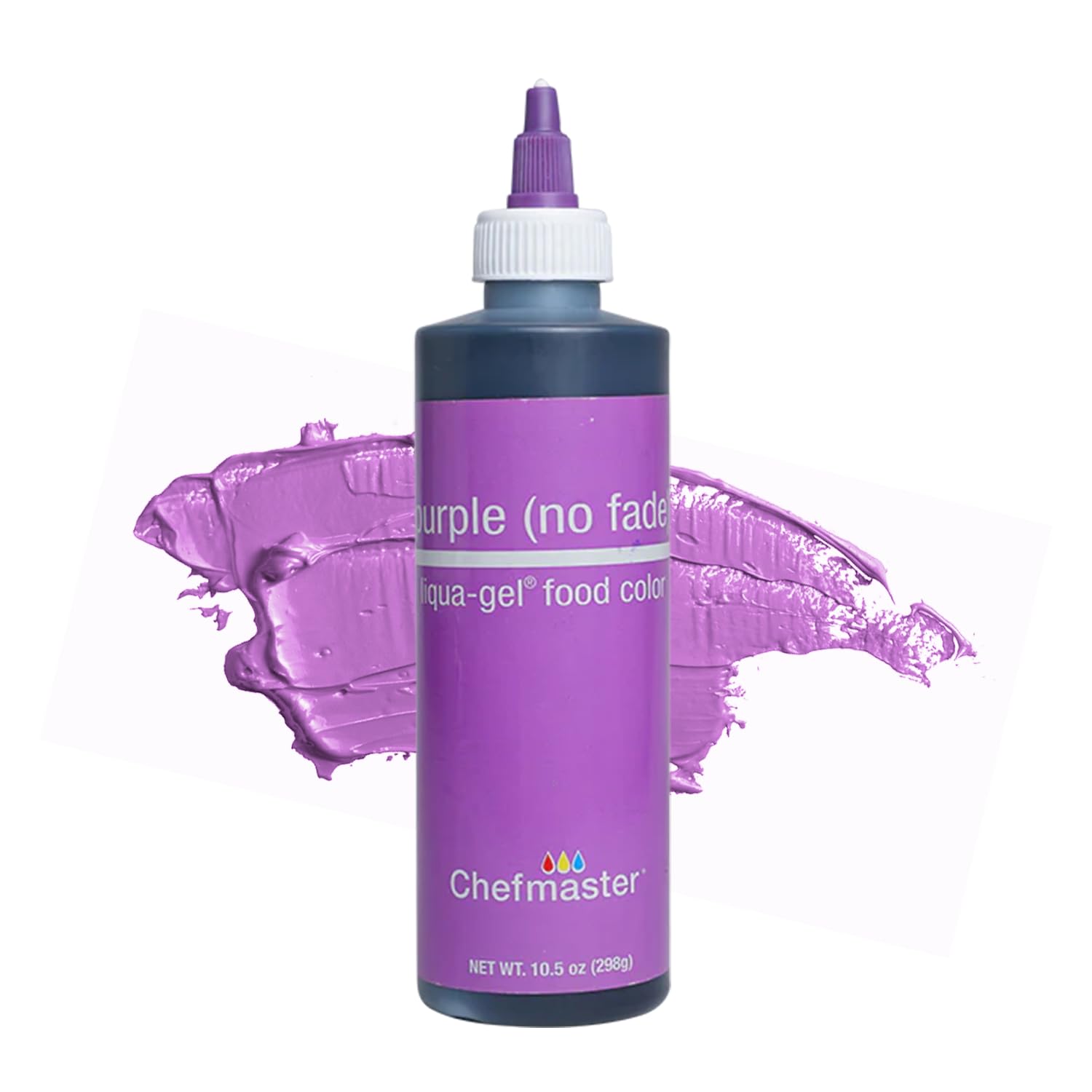 Chefmaster bottle front packaging showing label and vivid purple color benefit
