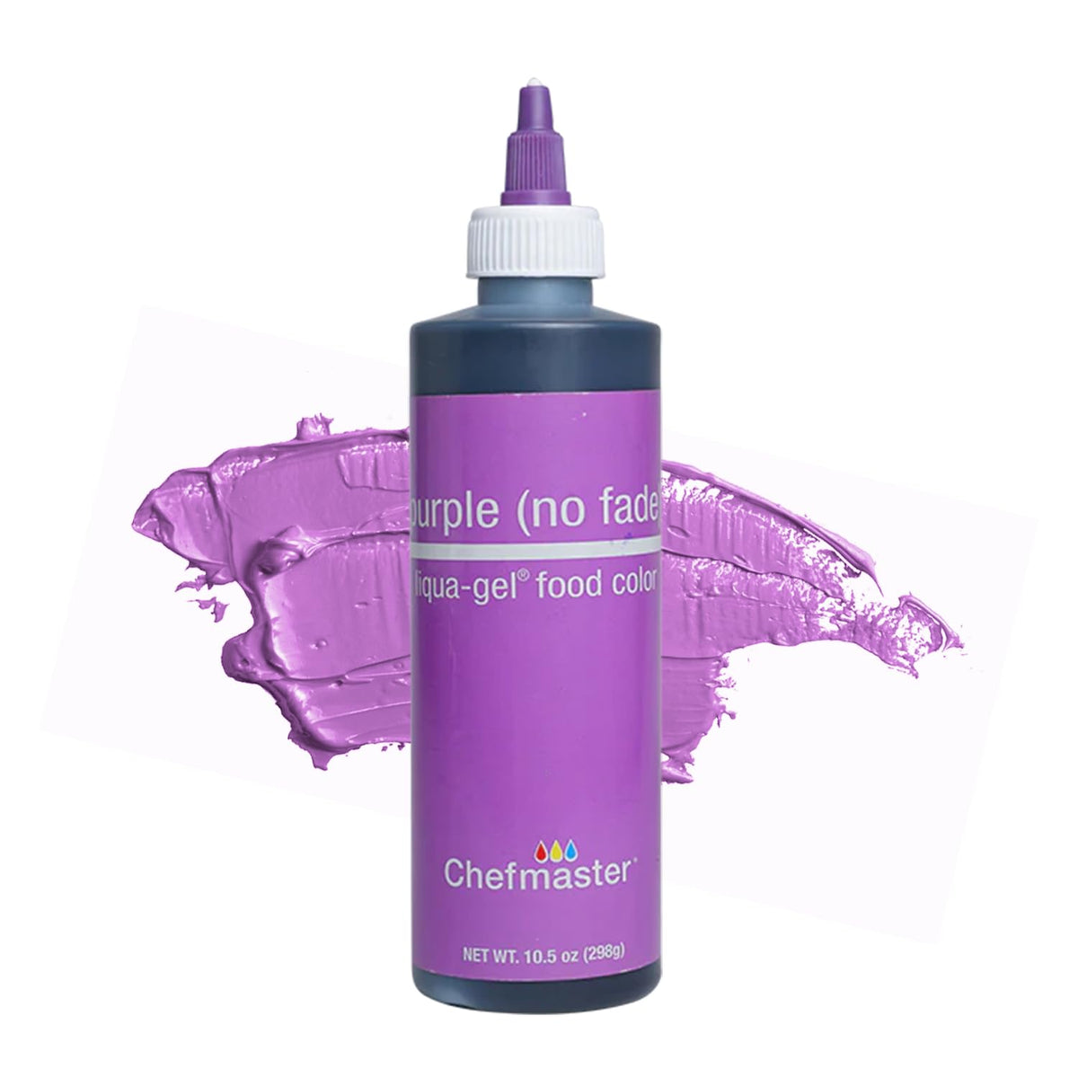 Chefmaster bottle front packaging showing label and vivid purple color benefit