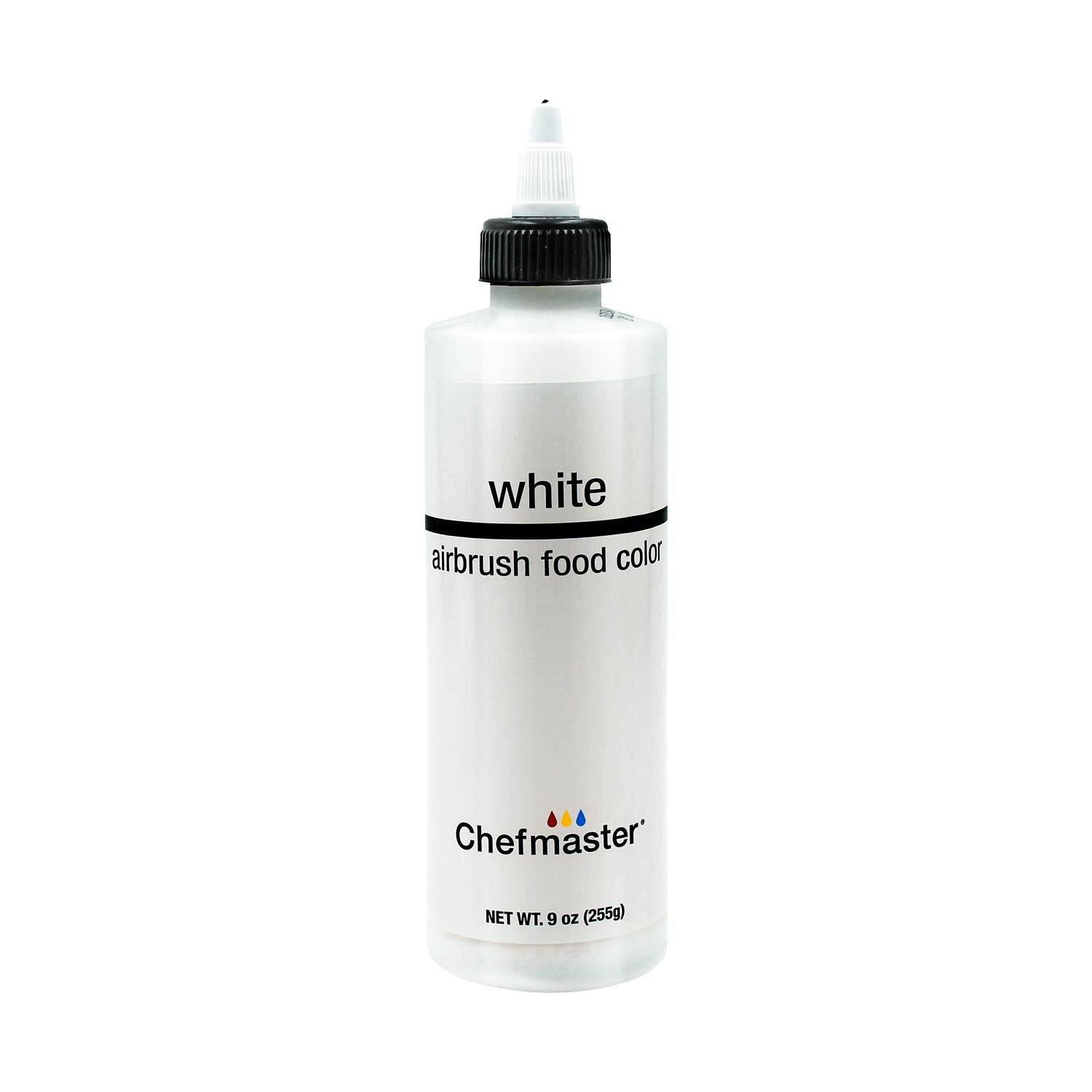Chefmaster white bottle front showing label and 9-ounce size for consistent decor