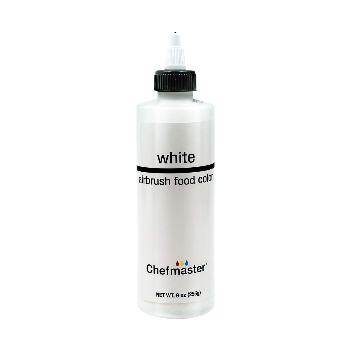 Chefmaster white bottle front showing label and 9-ounce size for consistent decor
